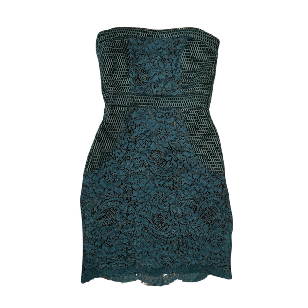 Lovers + Friends teal green mini dress